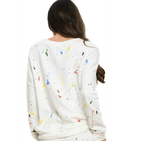 FATE Women's Paint Splatter Sweater Long Sleeve Top - Picture 2 of 2
